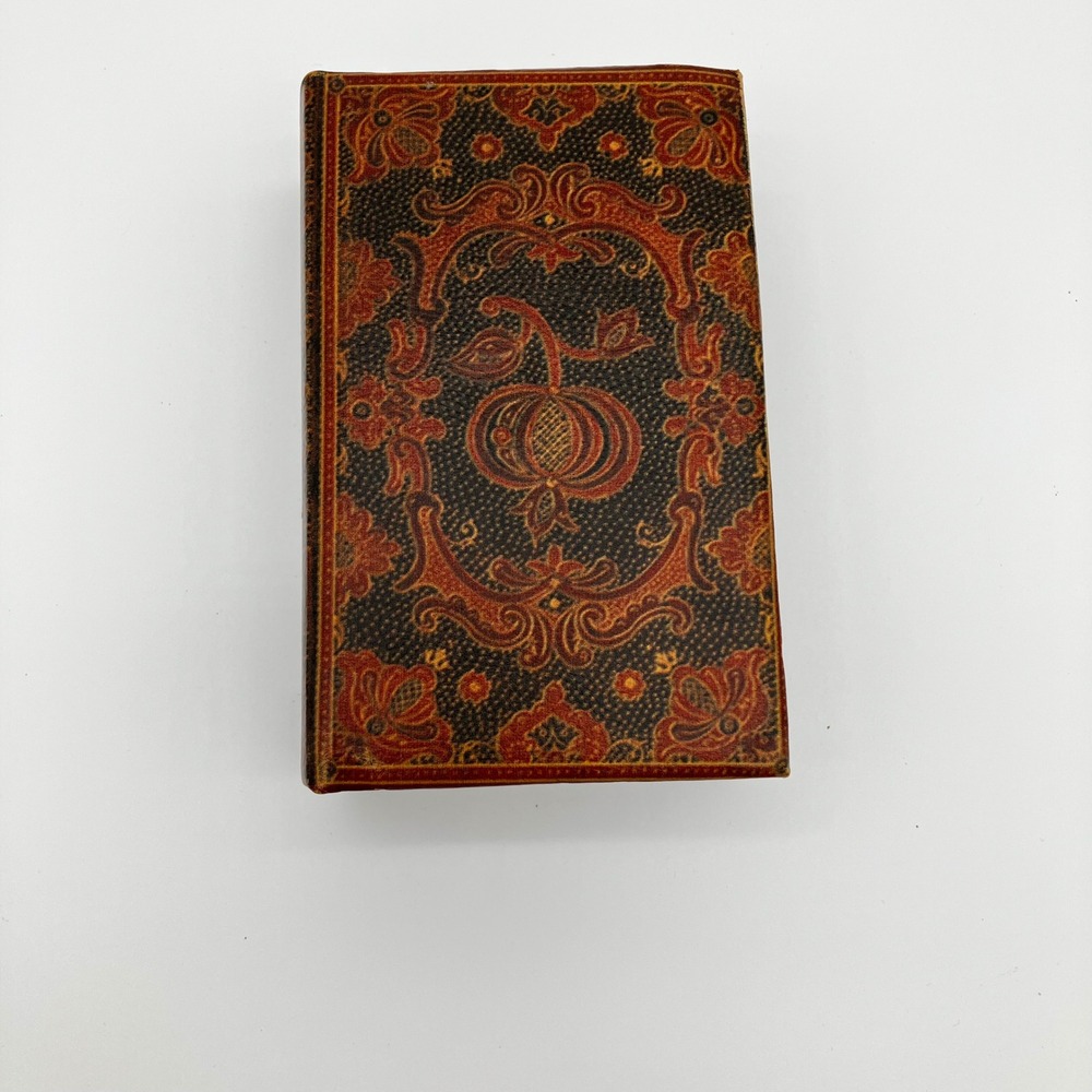 Vintage Faux Book Trinket Storage Box 7x4.5x2 Burgundy Florentine Style Decor